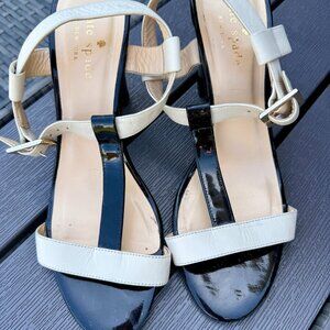 Kate Spade Black & Cream Patent Leather Heels - Size 7